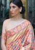 Beige Art Silk Saree With Heavy Woven Border