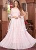 Readymade Pink Embroidered Anarkali Georgette Suit