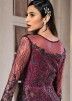 Magenta Embroidered Slitted Pant Salwar Suit