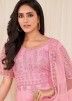 Pink Embroidered Net Anarkali Salwar Suit