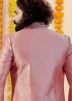 Pink Asymmetric Indo Western Sherwani With Trouser