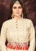 Readymade Off White Sequined Gharara Suit