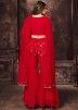 Readymade Red Mirror Work Gharara Suit
