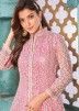 Pink Embroidered Slit Style Anarkali Suit
