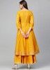 Yellow Gota Patti Embellished Angrakha Style Kurta Set
