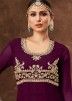 Purple Embroidered Georgette Anarkali Salwar Suit
