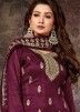 Purple Pakistani Sharara Suit In Art Silk Jacquard