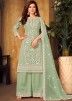 Green Dori Embroidered Palazzo Suit With Dupatta