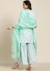 Readymade Turquoise Embroidered Sharara Suit