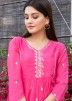 Pink Readymade Kameez With Dhoti Set