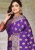 Purple Kanjivaram Silk Saree In Woven Design