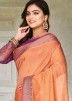 Orange Heavy Pallu Banarasi Silk Saree