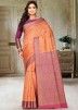 Orange Heavy Pallu Banarasi Silk Saree
