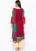 Maroon Readymade Embroidered Flared Suit
