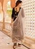 Readymade Black Flared Suit With Printed Dupatta