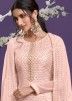 Peach Sequins Embroidered Gharara Suit With Dupatta