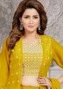 Readymade Yellow Embroidered Jacket Style Suit Set