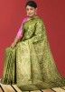 Green Woven Kanjivaram Silk Saree With Blouse