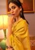 Yellow Art Silk Saree With Woven Blouse