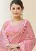 Pink Embellished Georgette Saree With Blouse