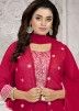 Pink Embroidered Jacket Style Readymade Suit