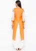 Orange Readymade Suit In Georgette