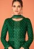 Green Sequins Embroidered Slitted Anarkali Suit
