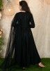 Readymade Black Embroidered Anarkali Suit With Dupatta