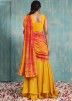 Readymade Yellow Embroidered Sharara Set & Dupatta