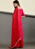 Readymade Pink Embroidered Palazzo Suit In Silk