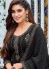 Black Zari Embroidered Pant Suit With Dupatta
