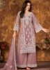 Pink Palazzo Suit With Embroidered Dupatta