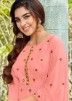 Peach Georgette Embroidered Punjabi Suit With Dupatta