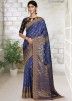 Blue Kanjivaram Silk Saree With Woven Design