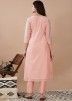 Pink Hand Block Printed Straight Cut Suit