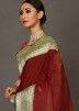 Maroon Bridal Zari Woven Handloom Silk Saree