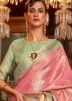 Pink Zari Woven Handloom Silk Saree