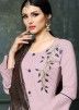 Purple Embroidered Salwar Suit In Cotton