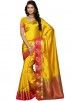Yellow Kanjivaram Silk Saree With Blouse