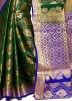 Green Woven Festive Saree In Kanjivaram Silk
