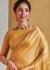 Yellow Zari Woven Classic Saree In Silk