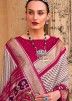 Pink Patola Print Saree With Blouse