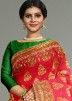 Red Kanjivaram Silk Saree In Woven Designs