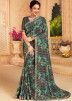 Rupali Ganguly Grey Georgette Saree In Floral Print