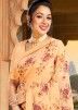 Peach Rupali Ganguly Floral Print Saree