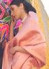 Peach Woven Art Silk Handloom Saree With Blouse