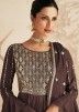 Brown Thread Embroidered Pakistani Style Gharara Suit