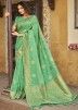 Green Zari Woven Cotton Saree Online With Blouse