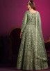 Green Embroidered Anarkali Suit In Net