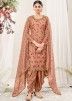 Beige Embroidered Punjabi Suit Set In Net